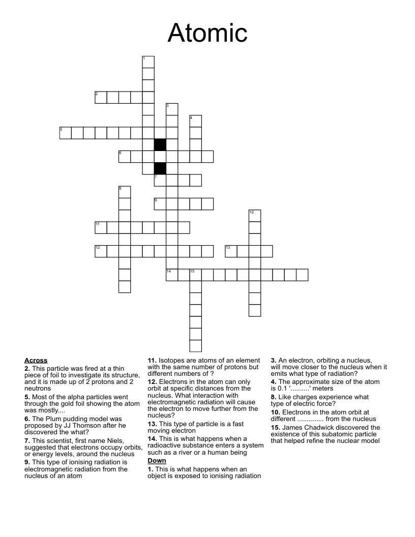 Atomic Crossword