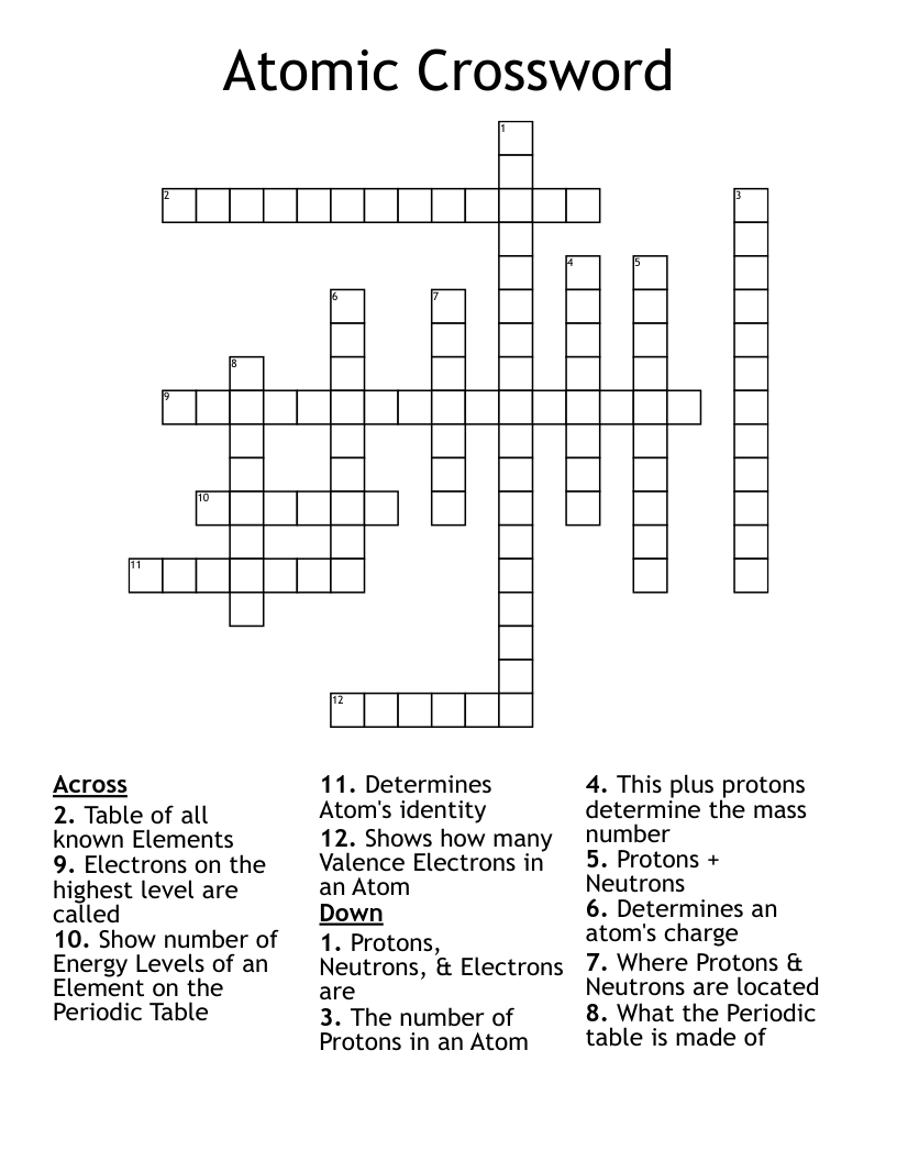 Atomic Crossword