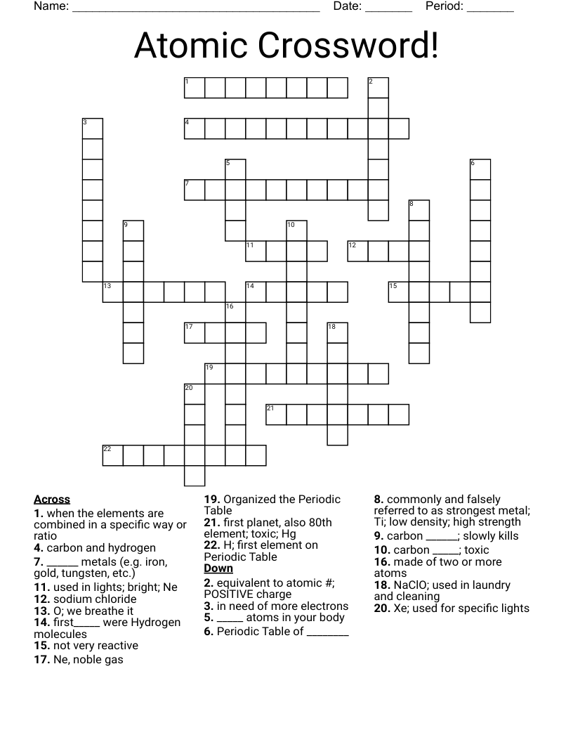 Atomic Crossword!