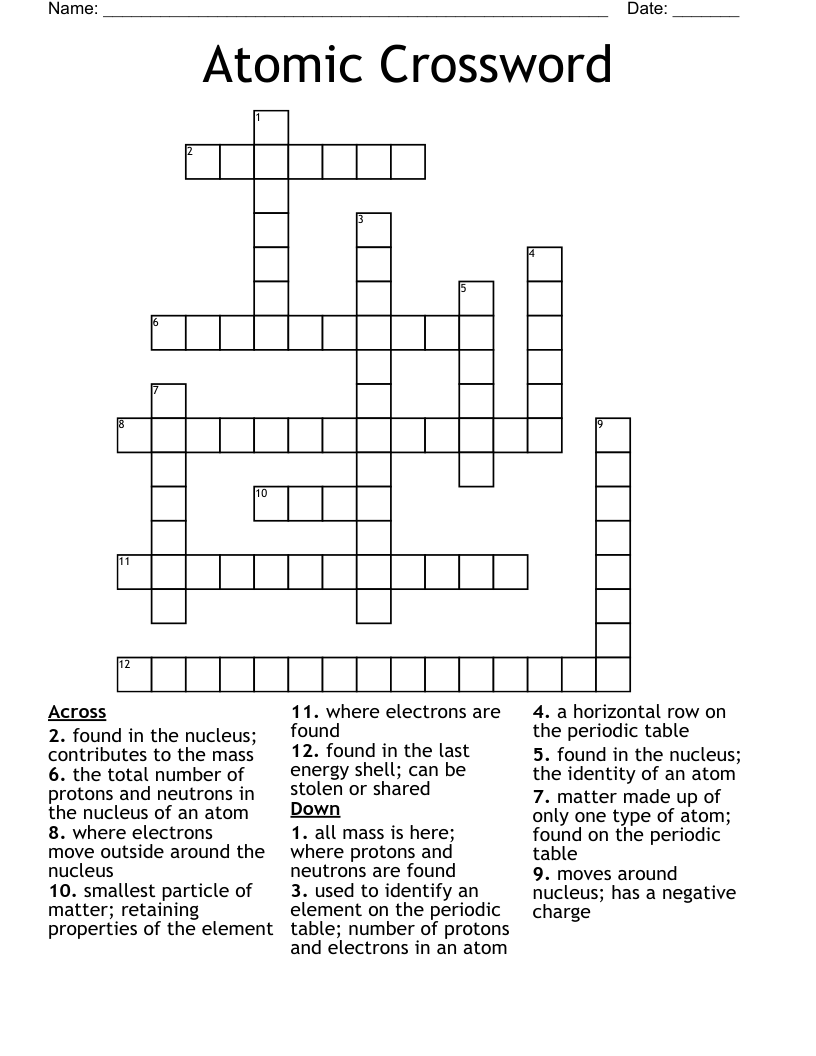 Atomic Crossword 