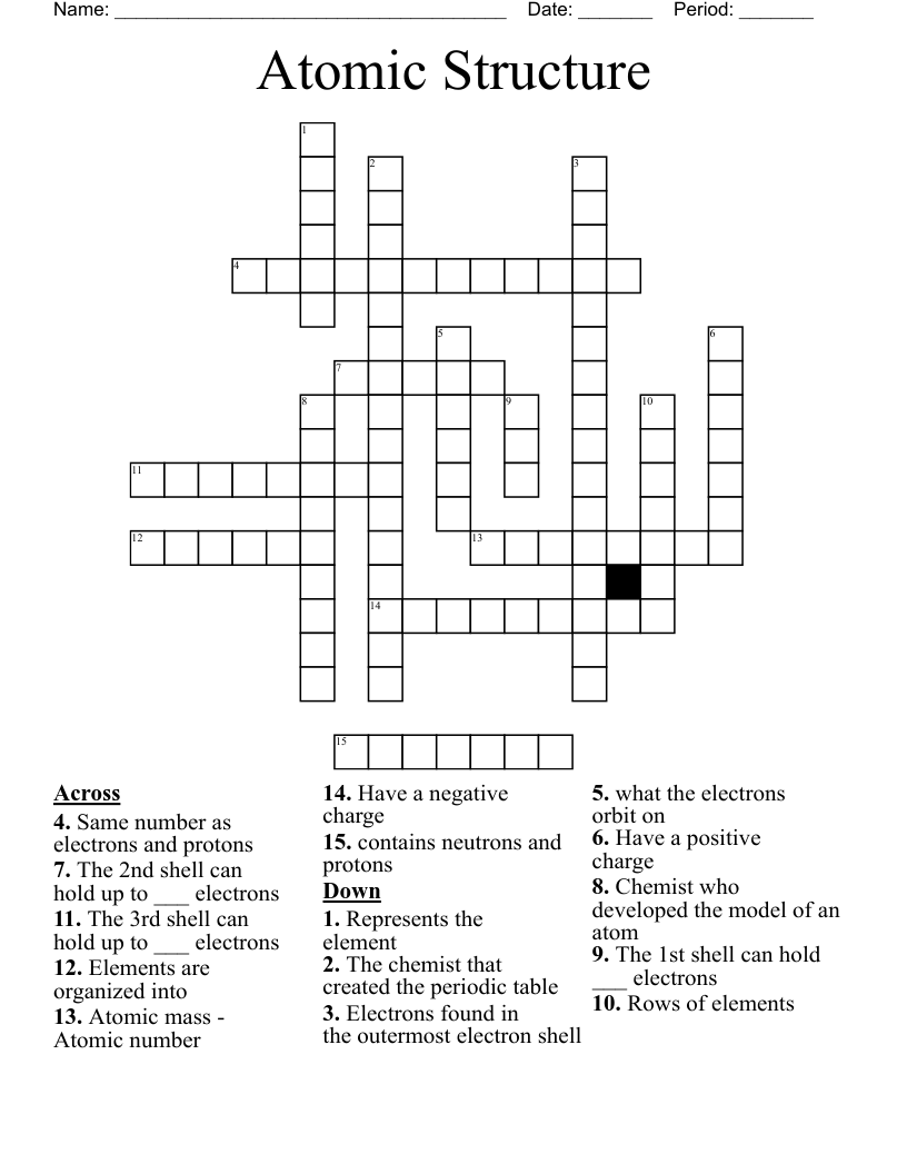 Atomic Structure Crossword