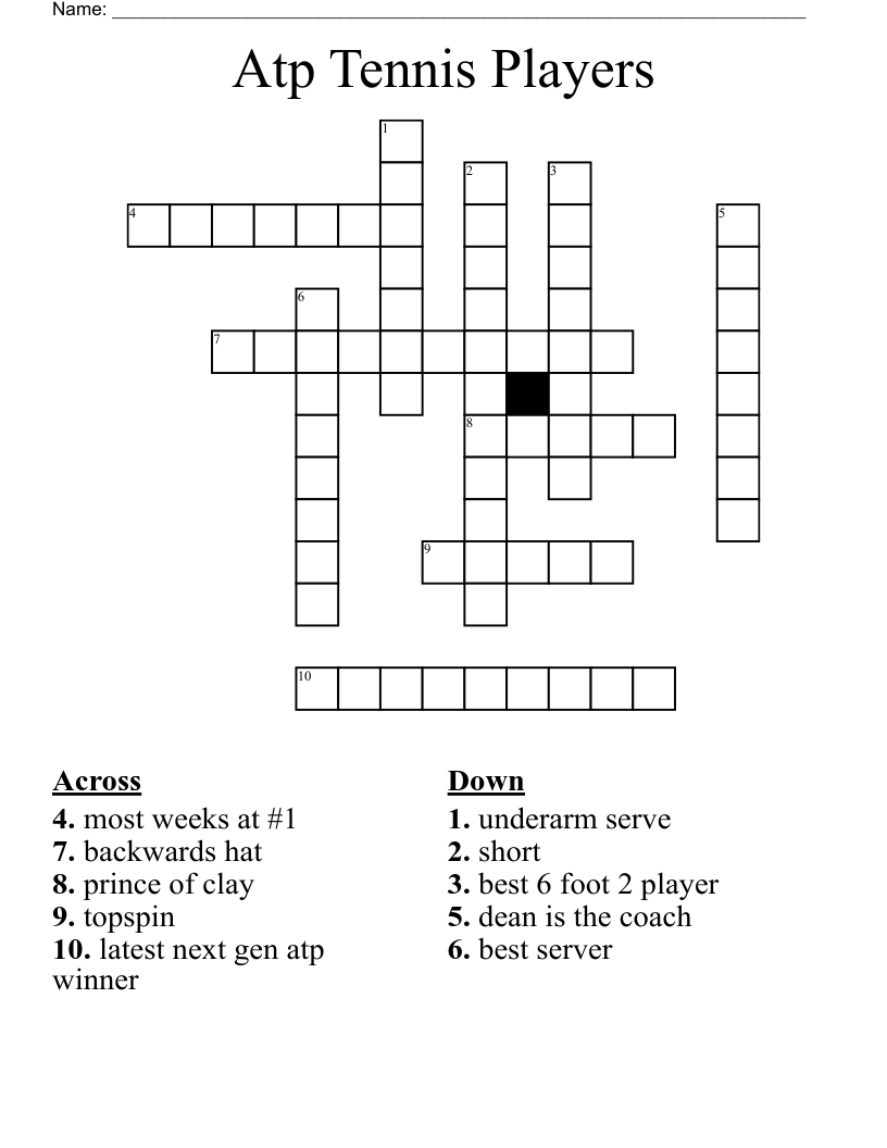 Atp Tennis Players Crossword