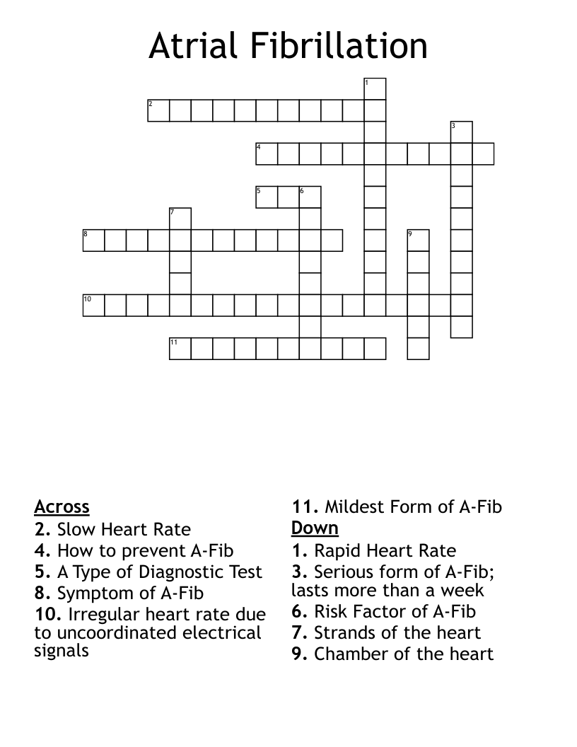 Atrial Fibrillation Crossword