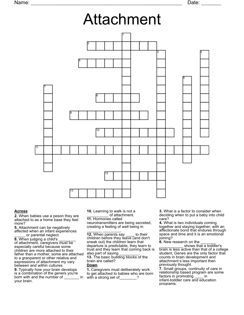 Attachment Crossword