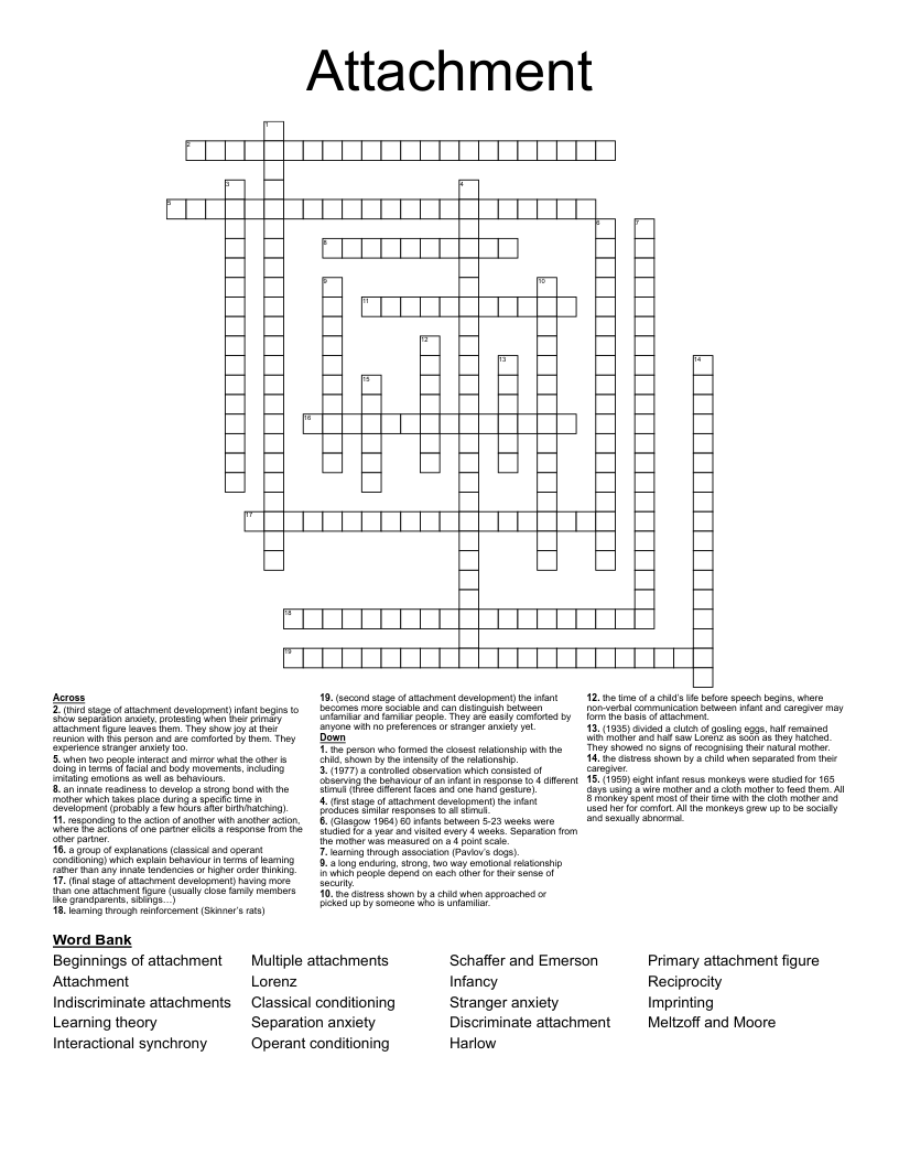 Attachment Crossword