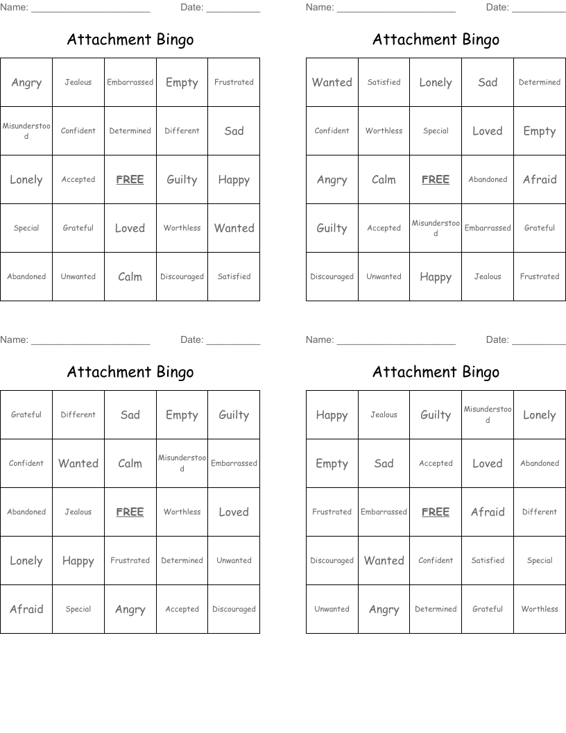 Attachment Bingo