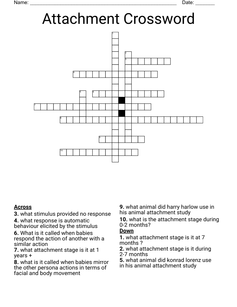 Attachment Crossword 