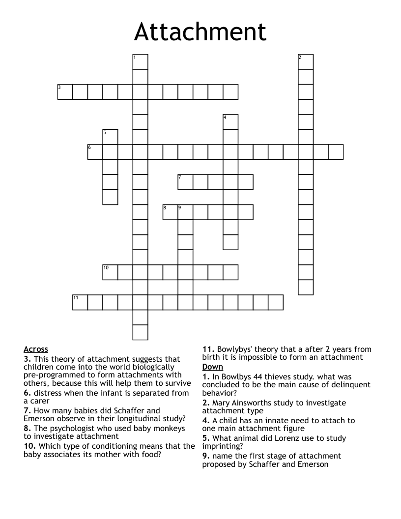 Attachment  Crossword