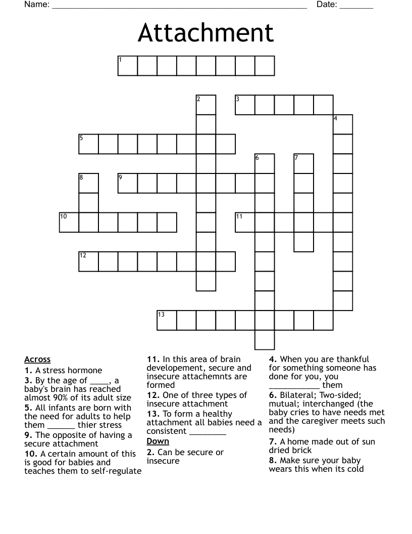 Attachment  Crossword