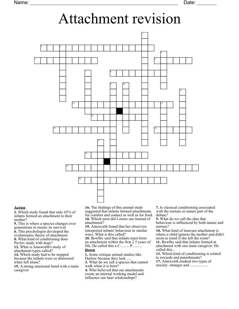 Attachment revision  Crossword