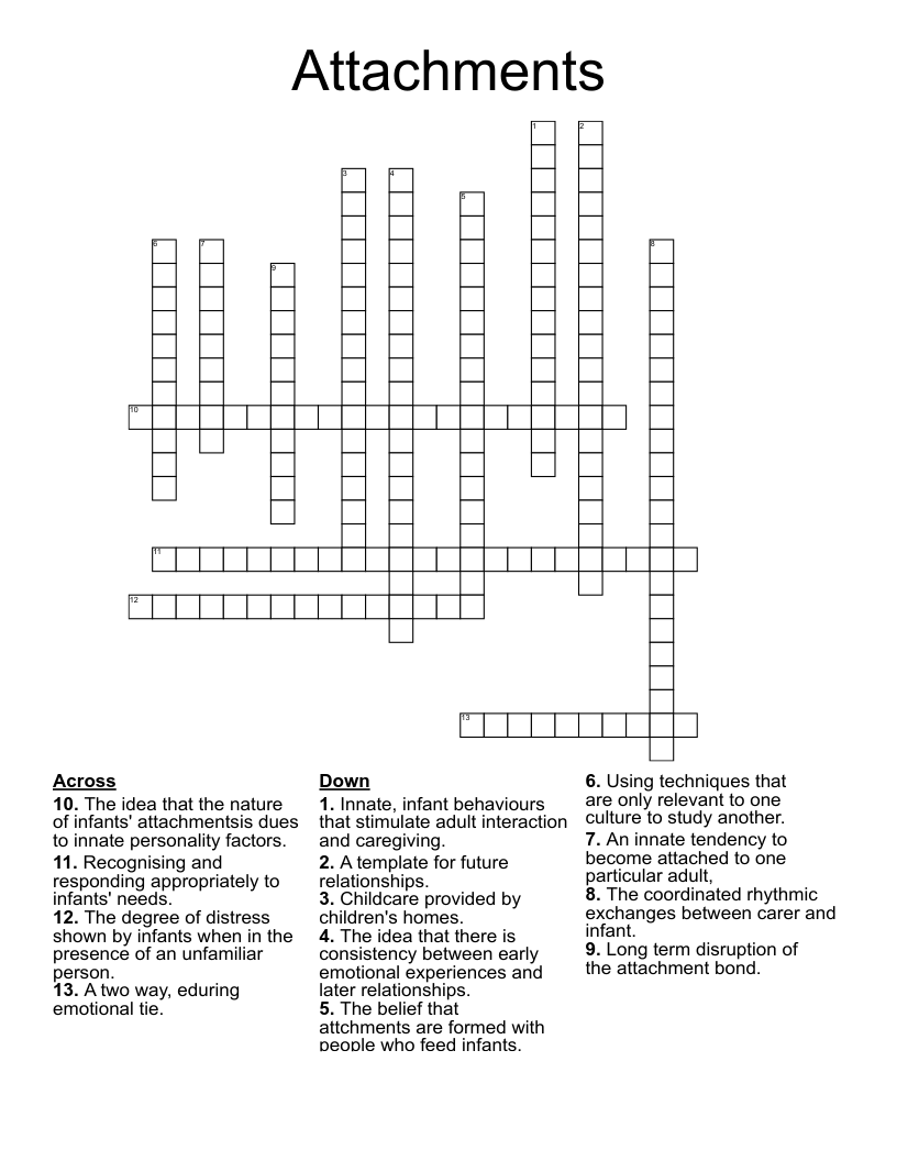 Attachments Crossword