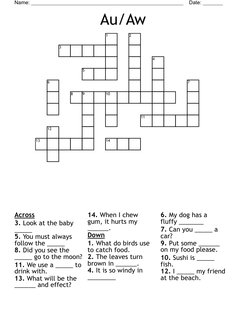 Au/Aw Crossword