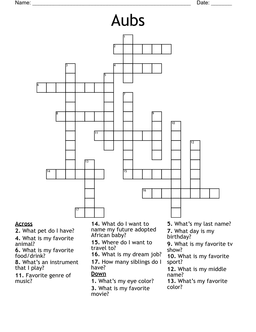 Aubs Crossword