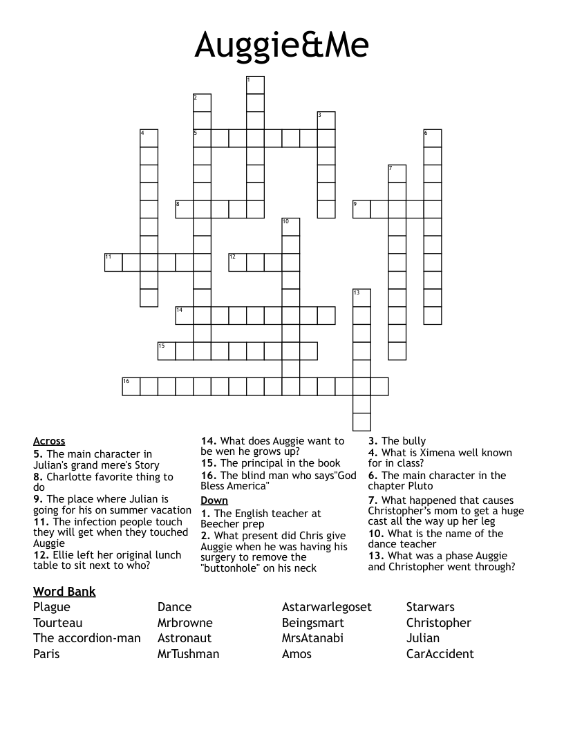 Auggie&Me Crossword