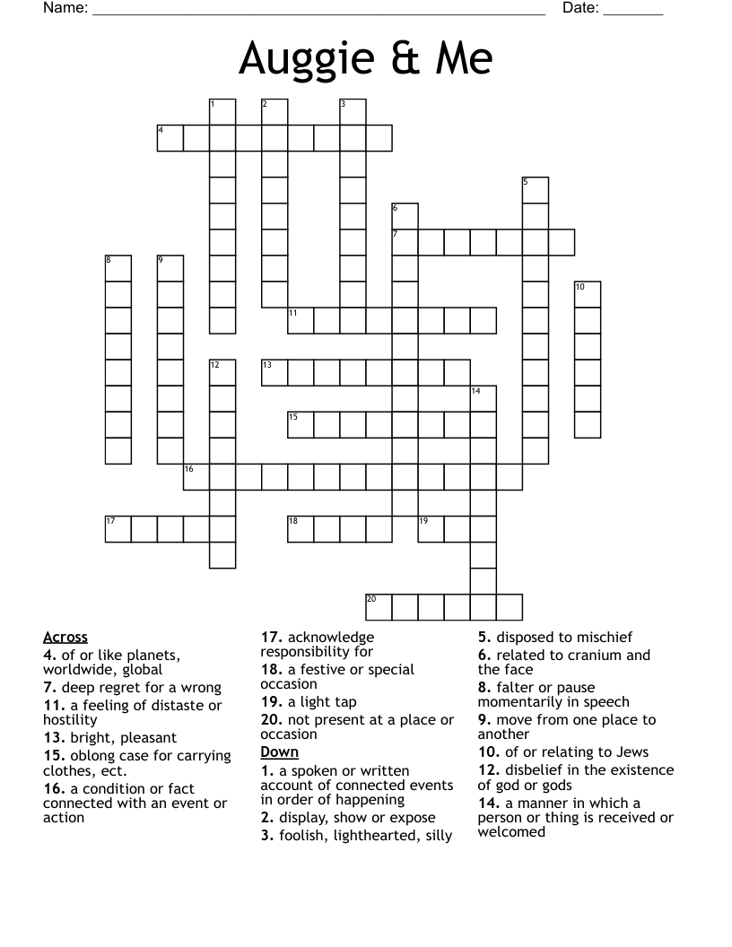 Auggie & Me Crossword