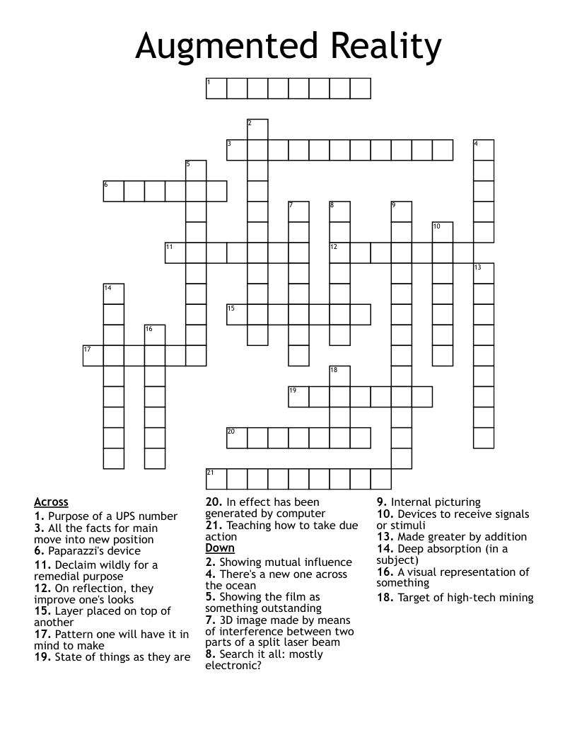 Augmented Reality Crossword