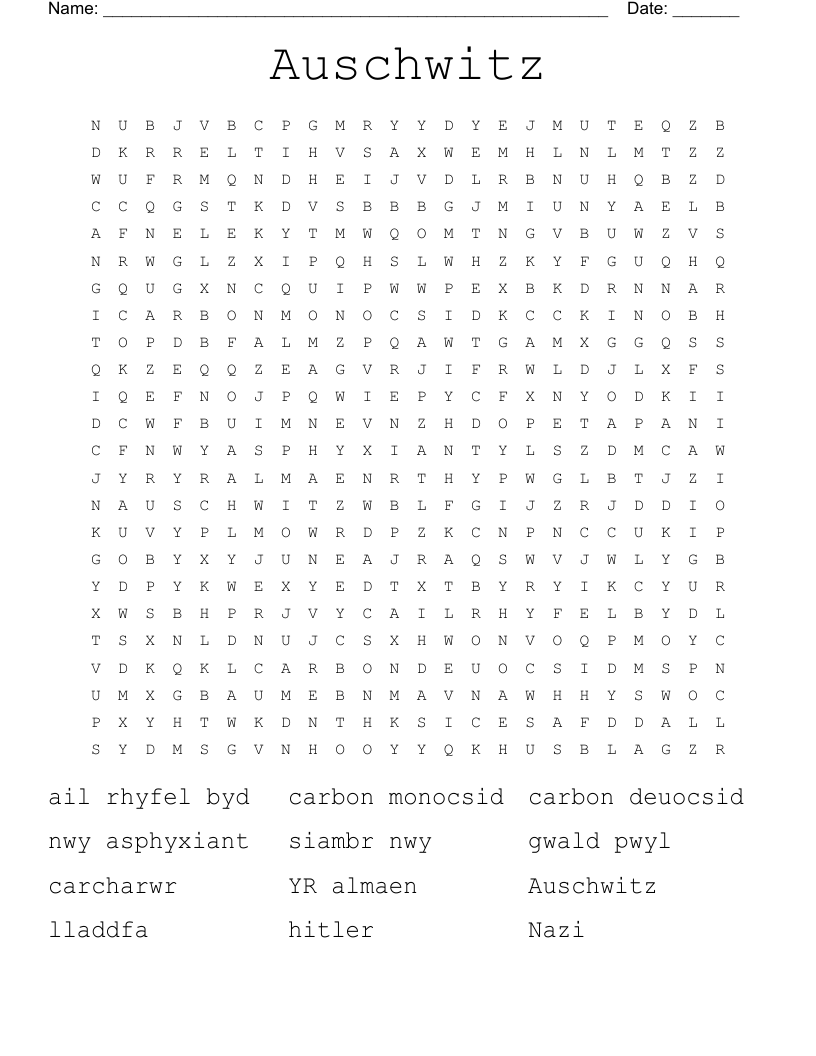 Auschwitz Word Search