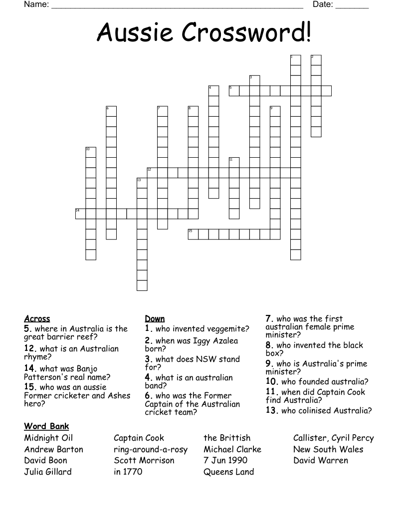 Aussie Crossword!