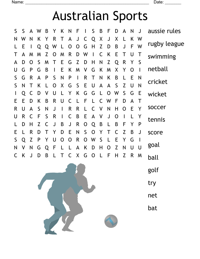 Australian Sports Word Search