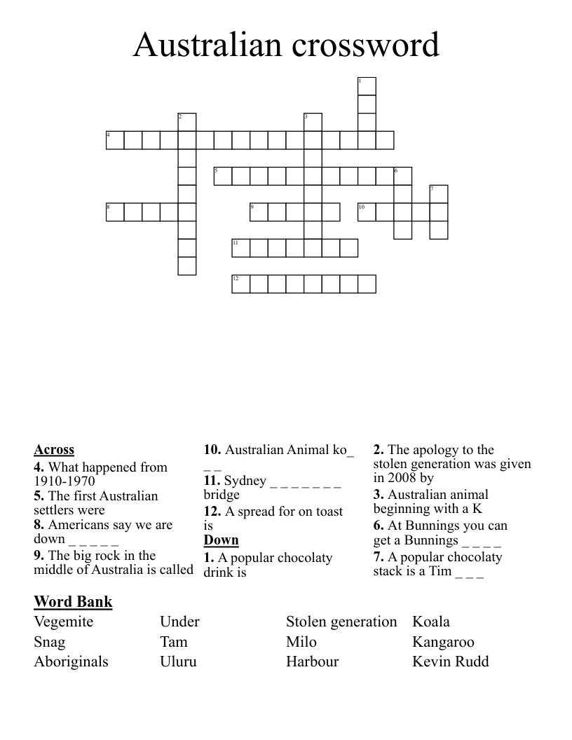 Australian crossword