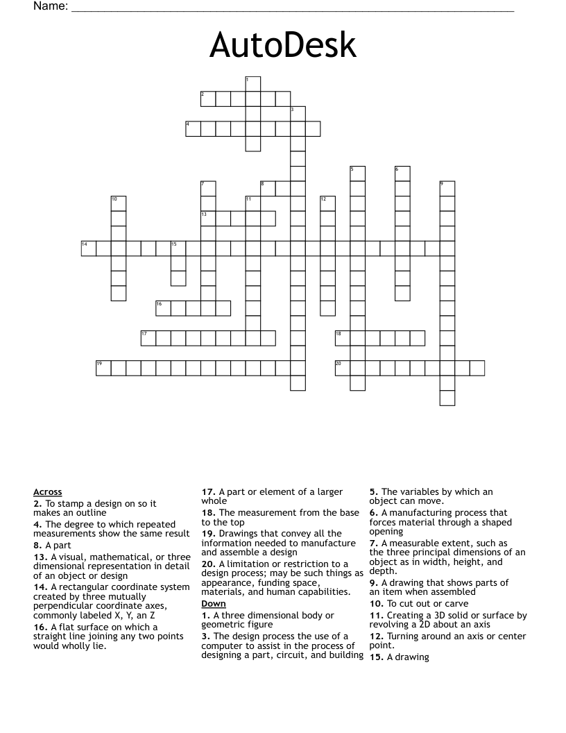 AutoDesk  Crossword