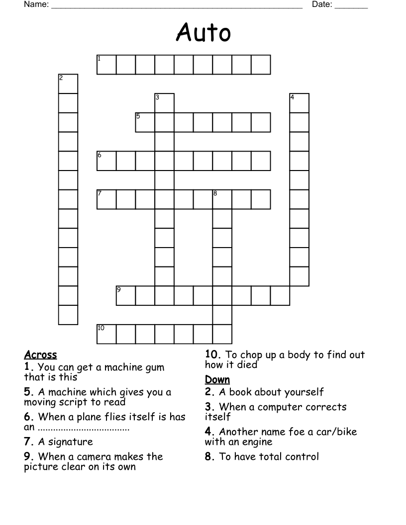 Auto Crossword