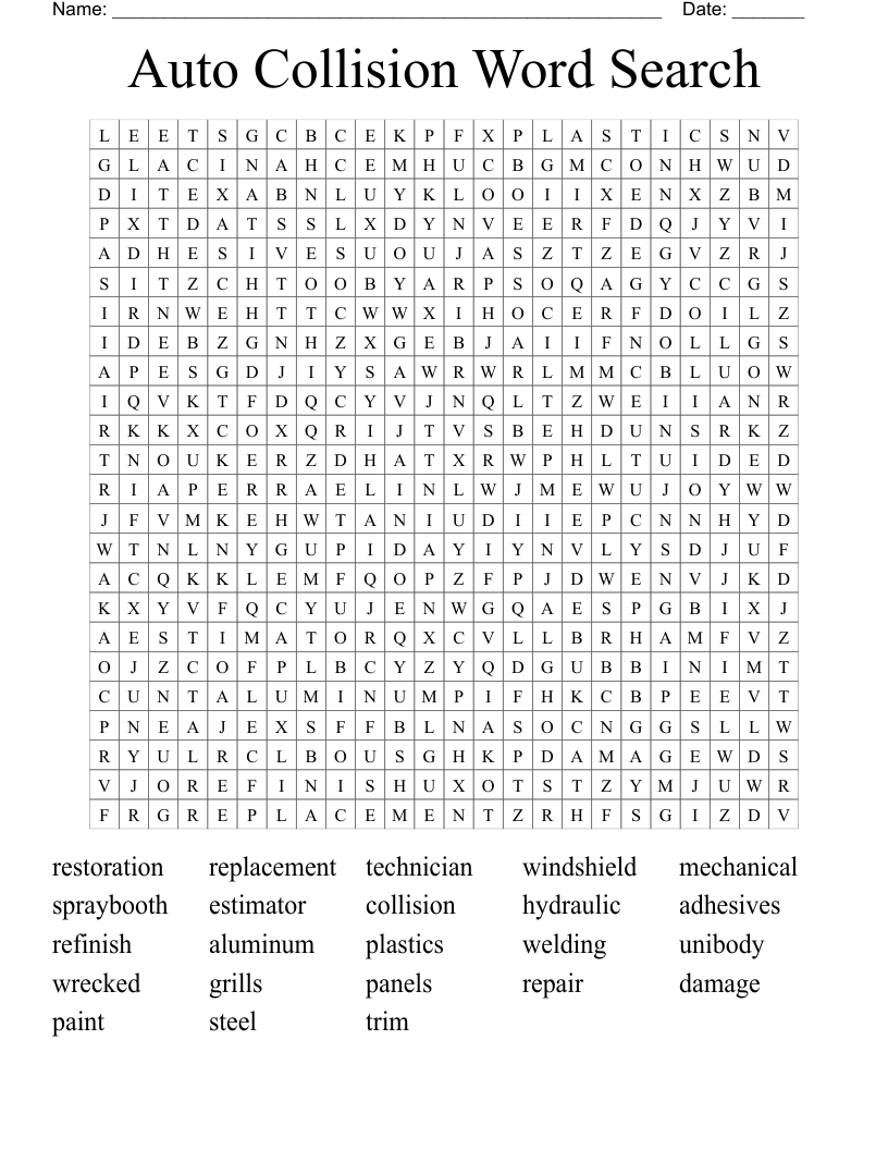 Auto Collision Word Search