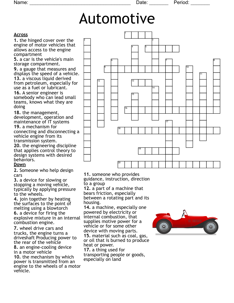Automotive  Crossword