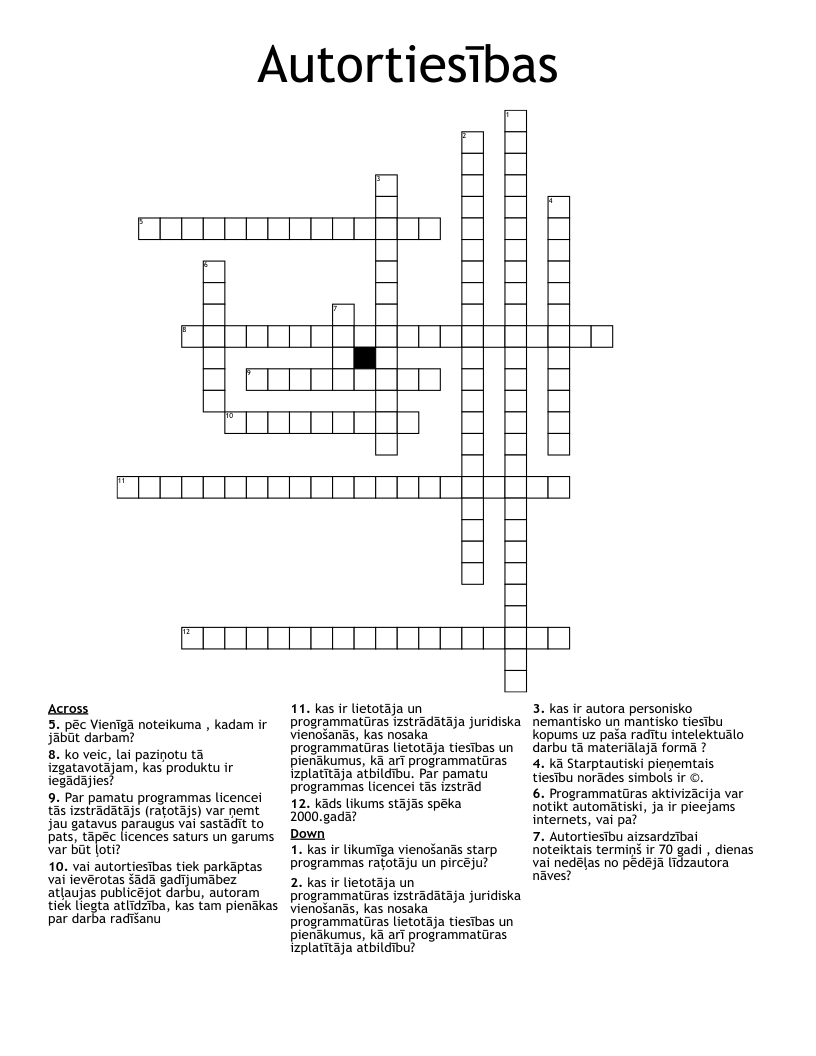 Autortiesības Crossword