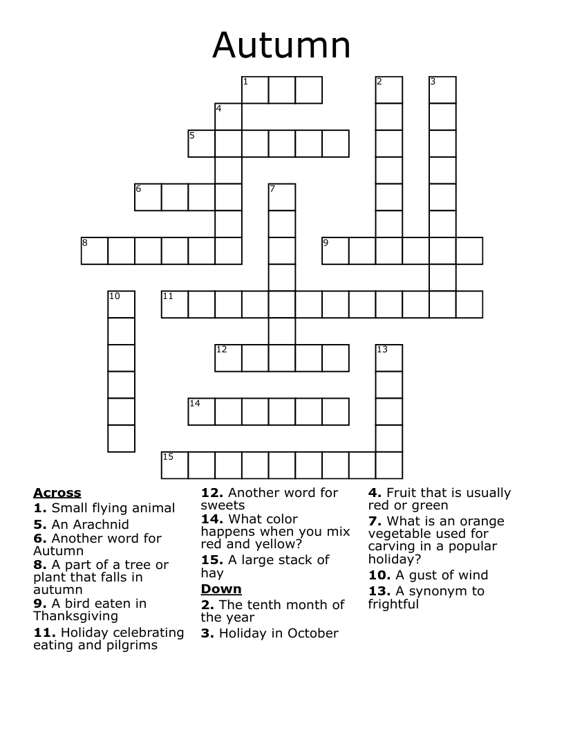 Autumn Crossword