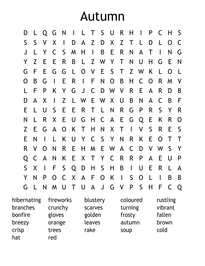 Autumn Word Search