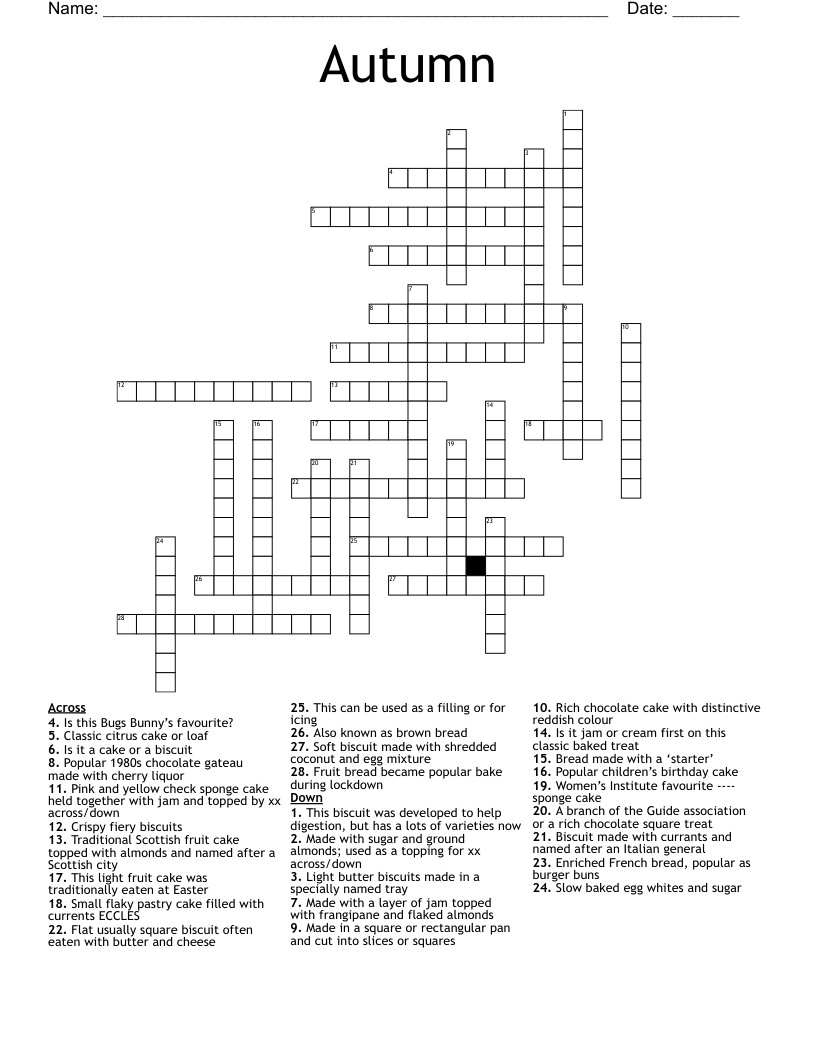 Autumn Crossword