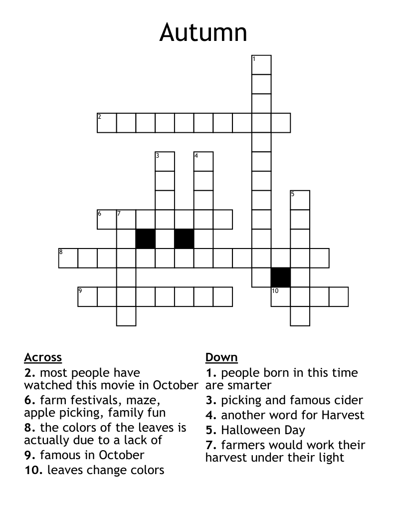 Autumn Crossword