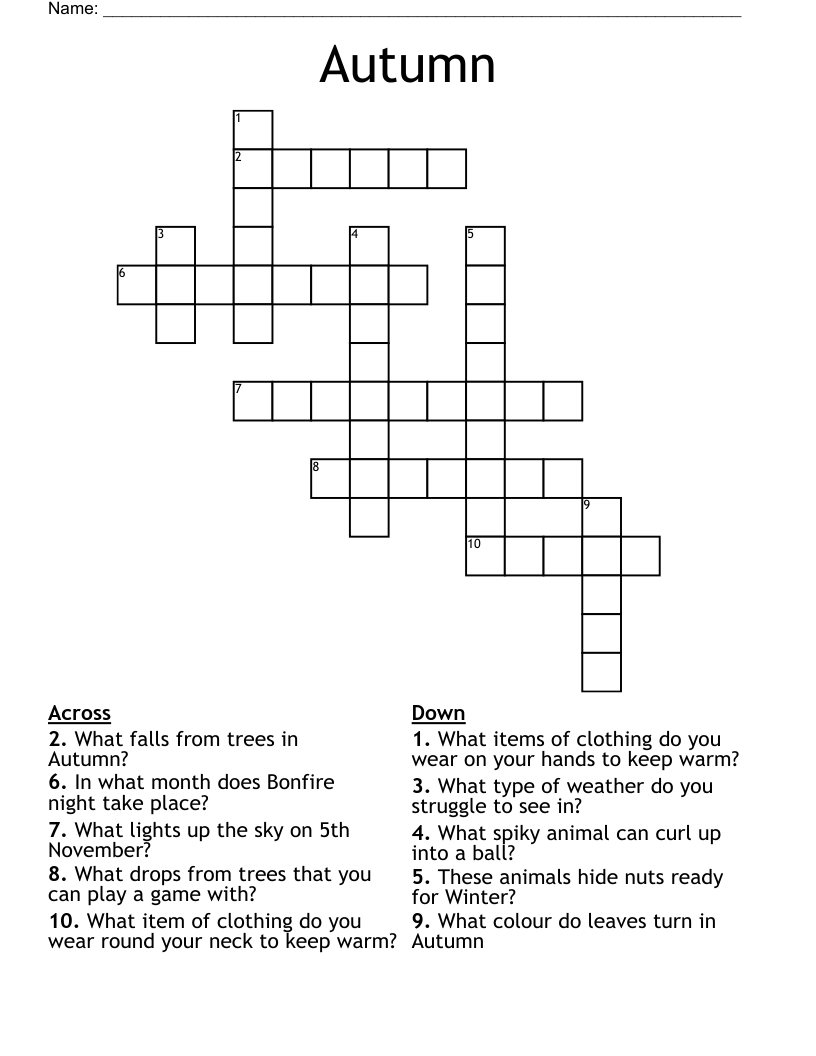 Autumn Crossword
