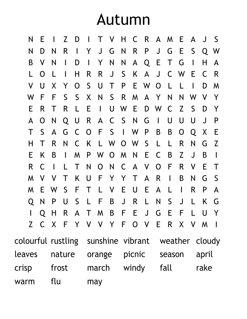 Autumn Word Search