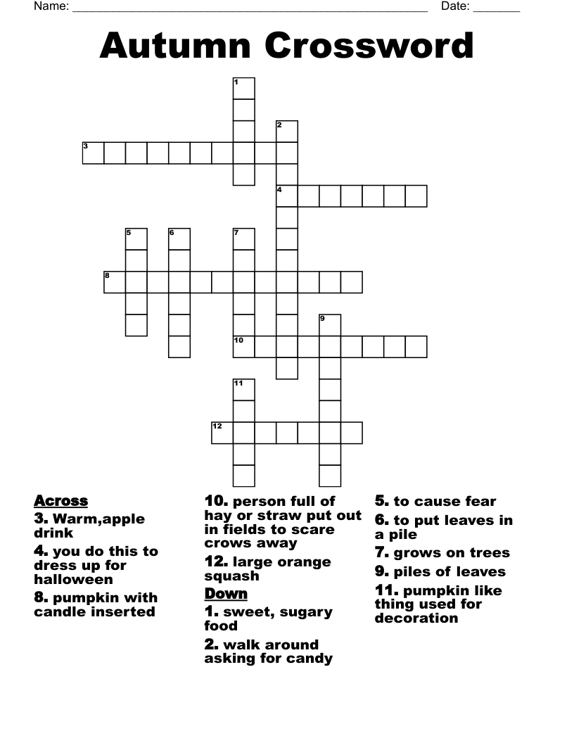 Autumn Crossword