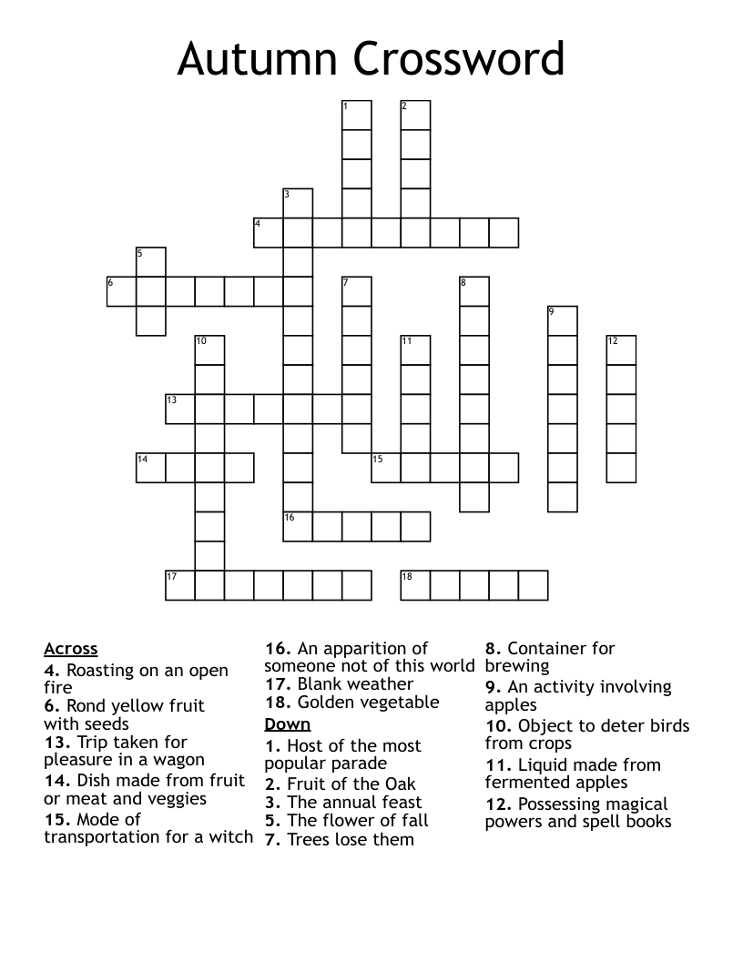 Autumn Crossword