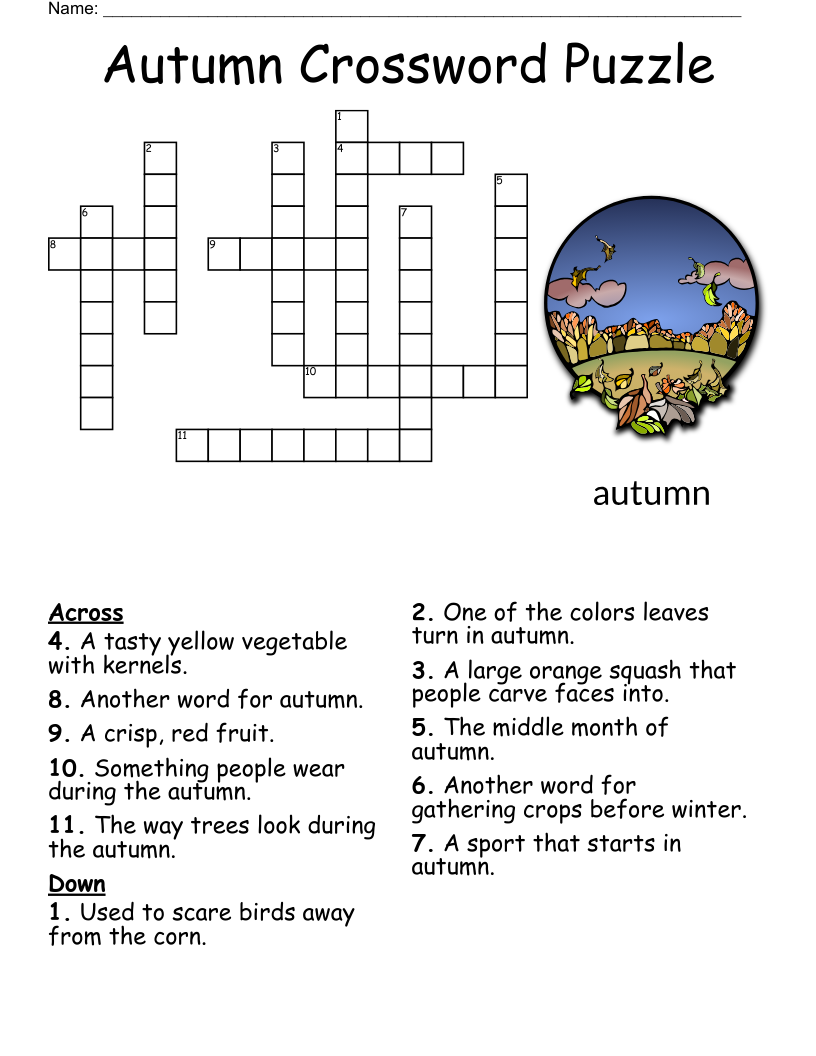 Autumn Crossword Puzzle