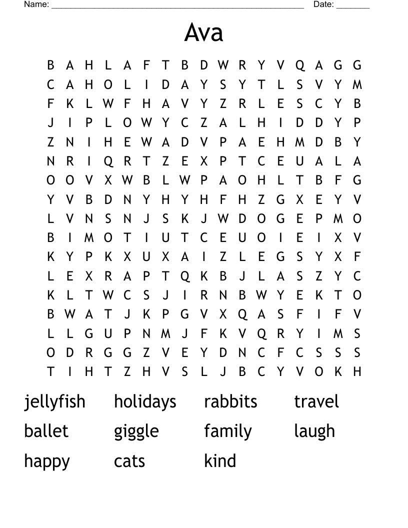 Ava Word Search