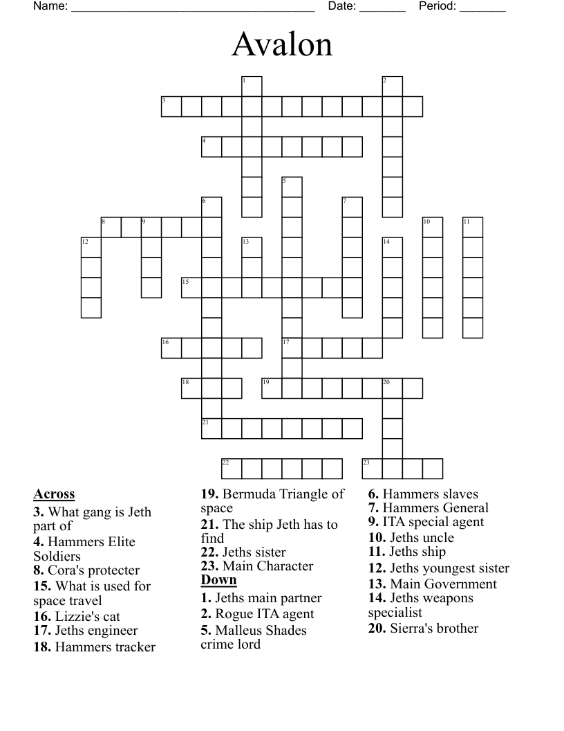 Avalon Crossword