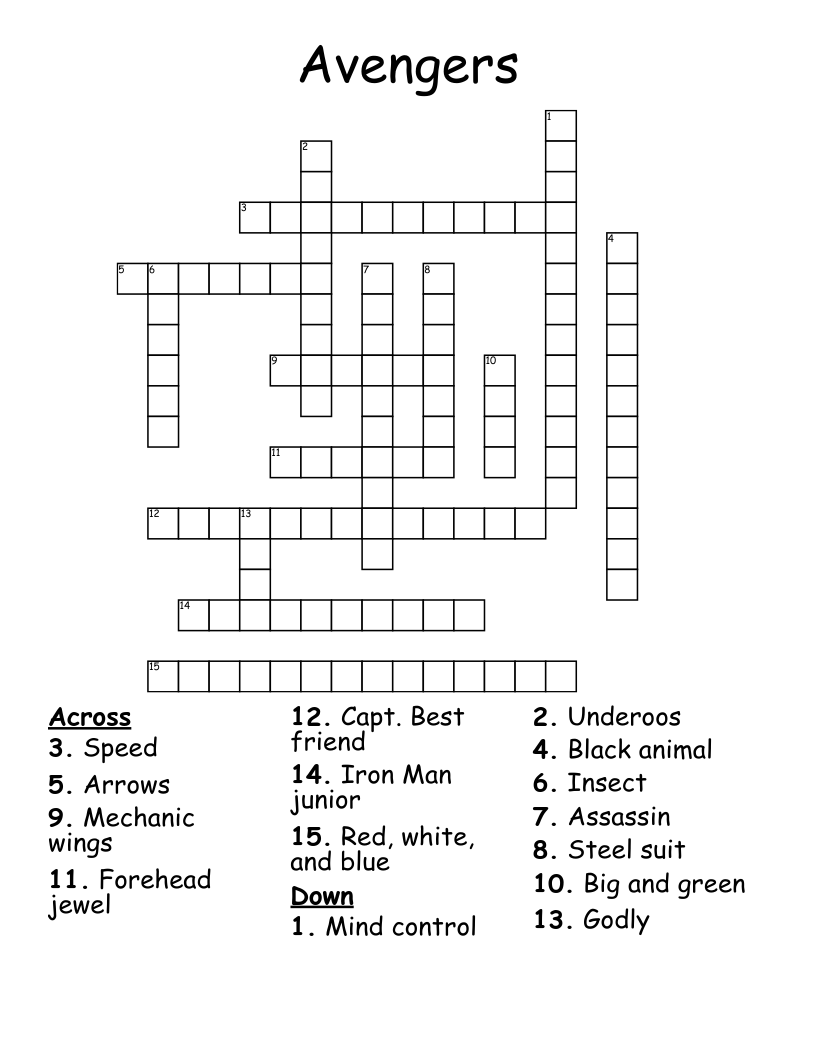 Avengers Crossword