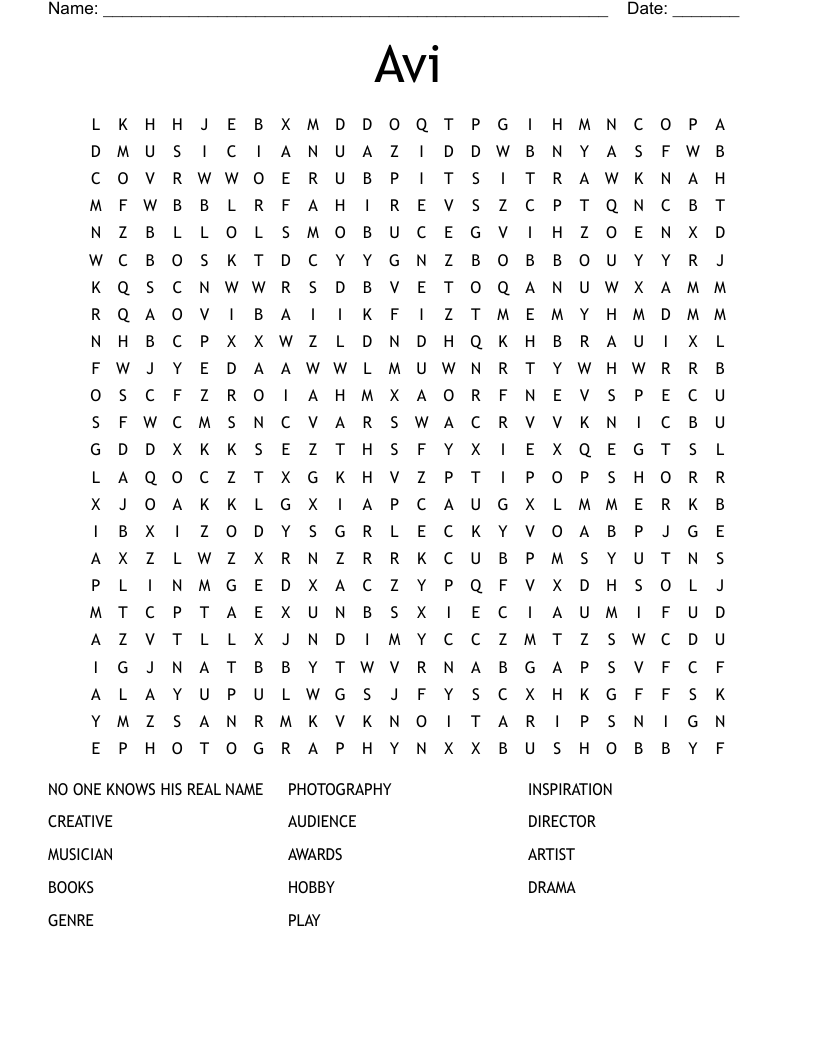 Avi Word Search