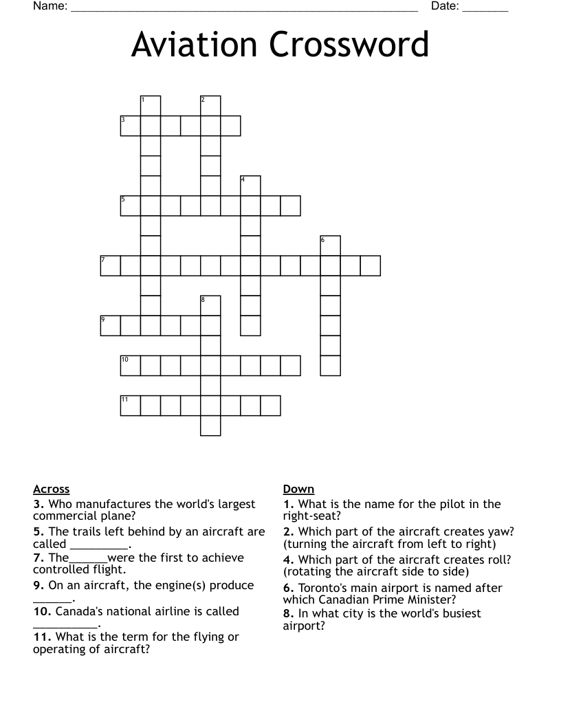 Aviation Crossword