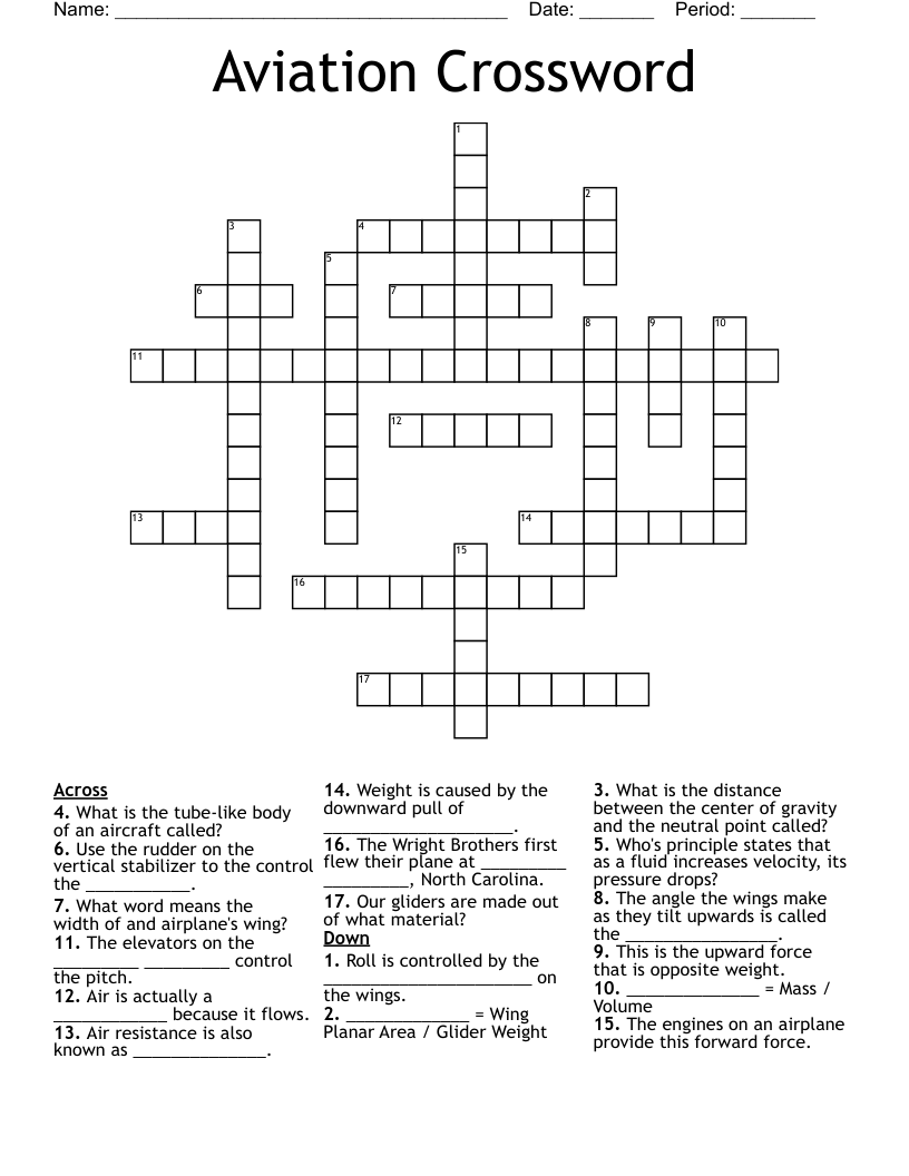 Aviation Crossword