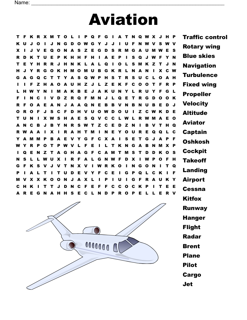 Aviation  Word Search