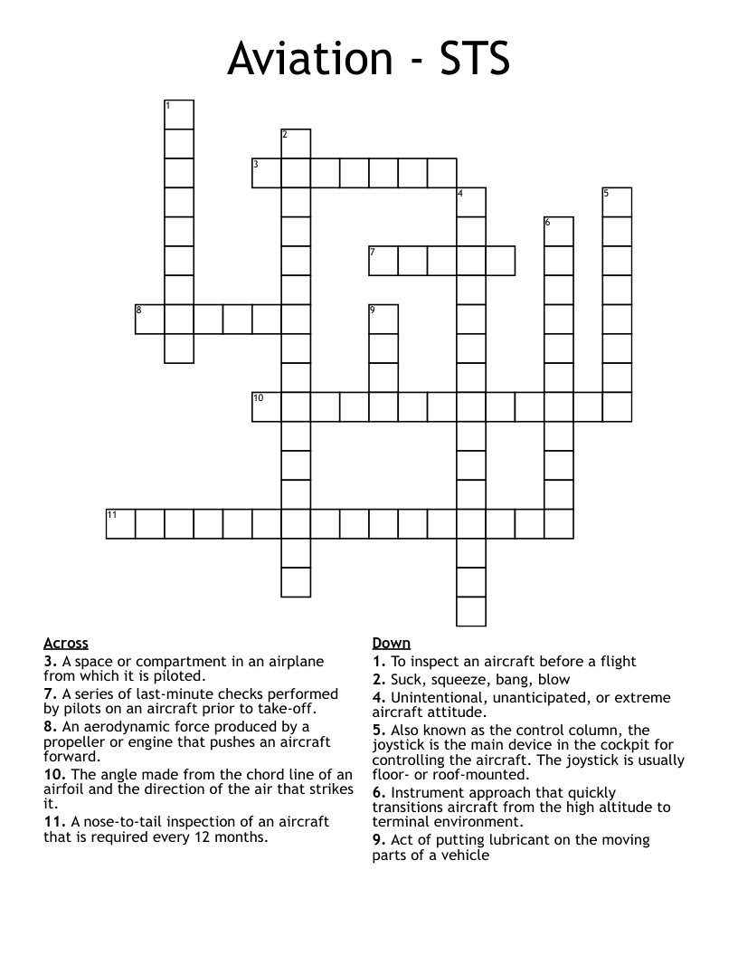 Aviation - STS Crossword