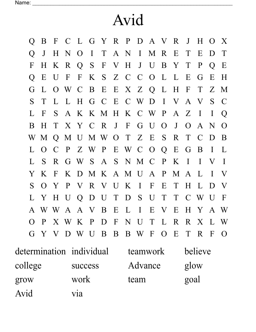 Avid Word Search