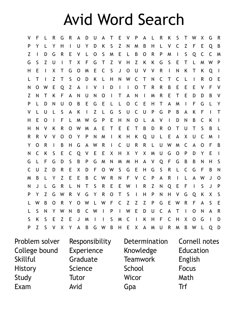 Avid Word Search