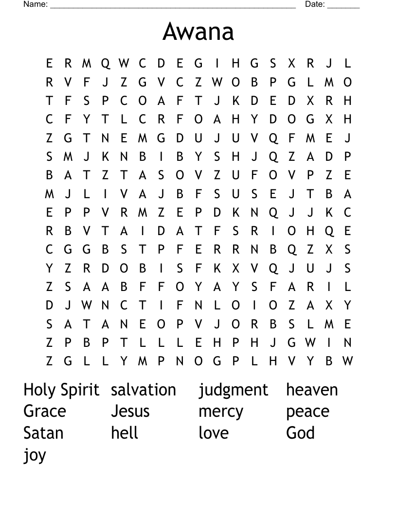 Awana Word Search
