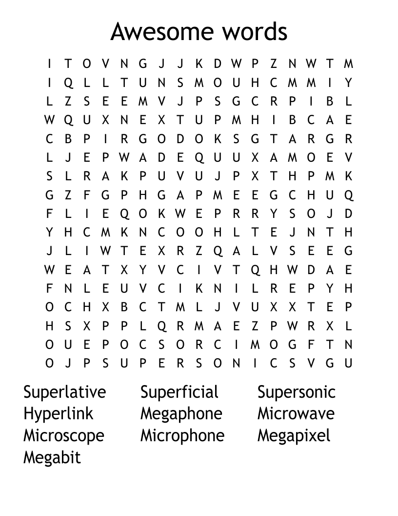 Awesome words Word Search